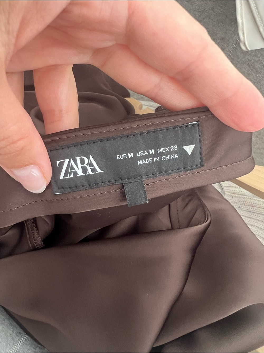 Zara slip skirt in chocolate brown - Picture 3 of 3